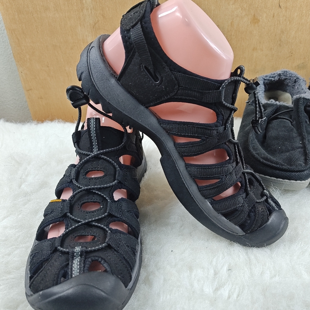 KEEN Black & Gray Sport Sandals Waterproof Hiking Sandals Women's size 9.5 - Picture 4 of 11